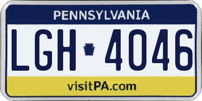 PA license plate LGH4046