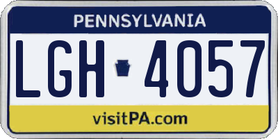 PA license plate LGH4057