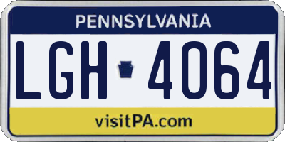 PA license plate LGH4064