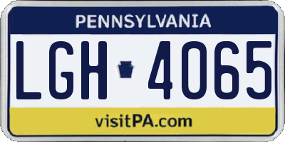 PA license plate LGH4065