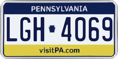 PA license plate LGH4069