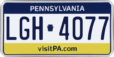 PA license plate LGH4077