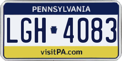 PA license plate LGH4083