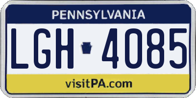 PA license plate LGH4085