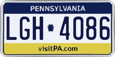 PA license plate LGH4086