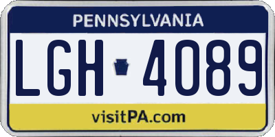 PA license plate LGH4089