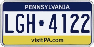 PA license plate LGH4122