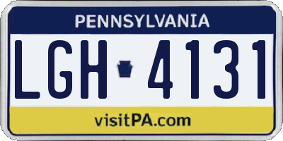 PA license plate LGH4131