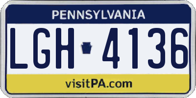 PA license plate LGH4136