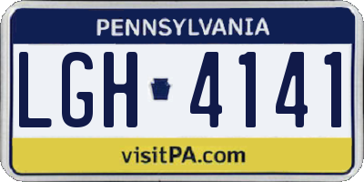 PA license plate LGH4141