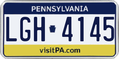 PA license plate LGH4145