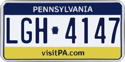 PA license plate LGH4147