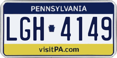 PA license plate LGH4149