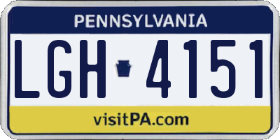 PA license plate LGH4151