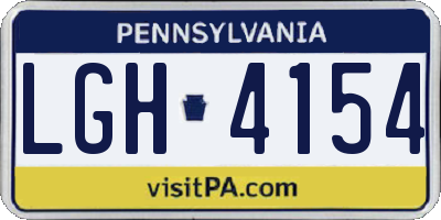PA license plate LGH4154