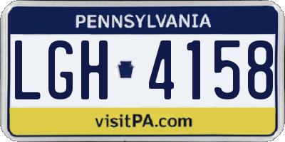 PA license plate LGH4158