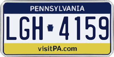 PA license plate LGH4159