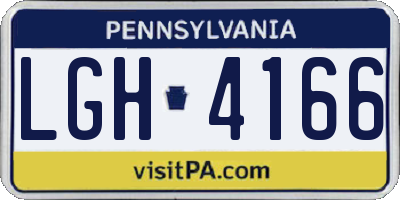 PA license plate LGH4166
