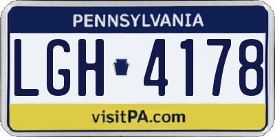PA license plate LGH4178