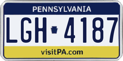 PA license plate LGH4187