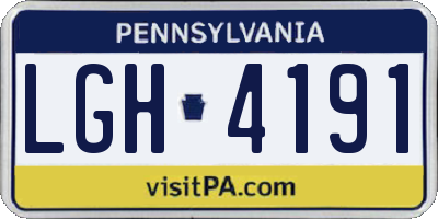 PA license plate LGH4191