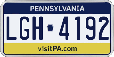 PA license plate LGH4192