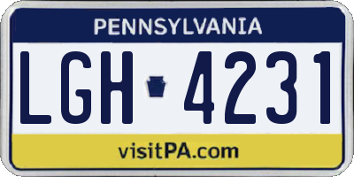 PA license plate LGH4231