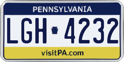 PA license plate LGH4232