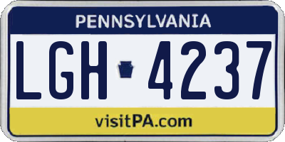 PA license plate LGH4237