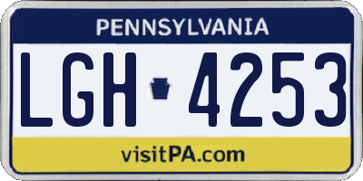 PA license plate LGH4253