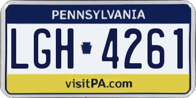 PA license plate LGH4261