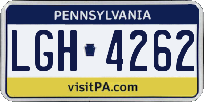 PA license plate LGH4262
