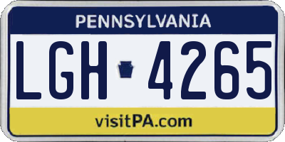 PA license plate LGH4265