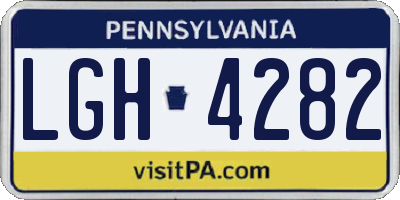 PA license plate LGH4282