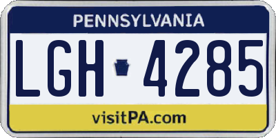 PA license plate LGH4285