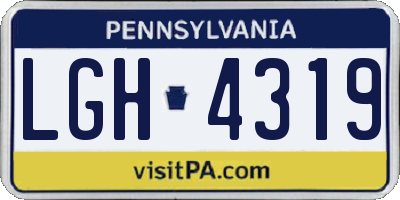PA license plate LGH4319