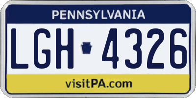 PA license plate LGH4326