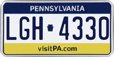 PA license plate LGH4330