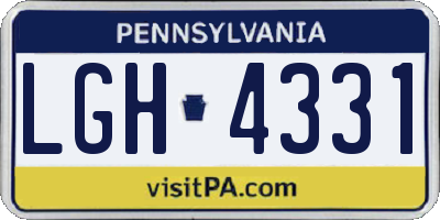 PA license plate LGH4331