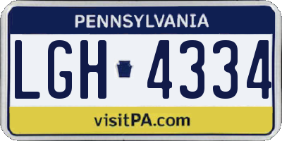 PA license plate LGH4334