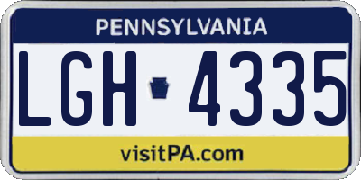 PA license plate LGH4335