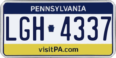 PA license plate LGH4337
