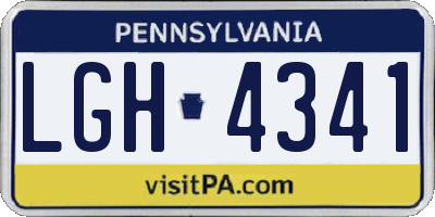 PA license plate LGH4341
