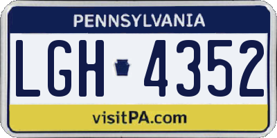 PA license plate LGH4352