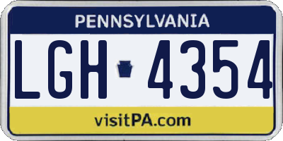 PA license plate LGH4354