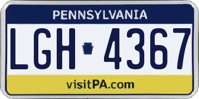 PA license plate LGH4367