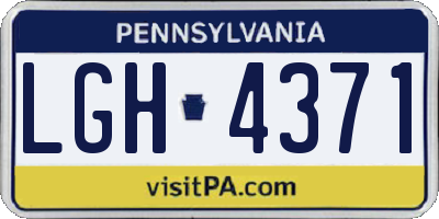 PA license plate LGH4371