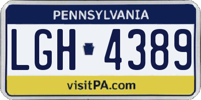 PA license plate LGH4389