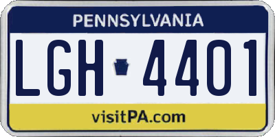 PA license plate LGH4401