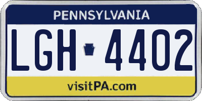 PA license plate LGH4402